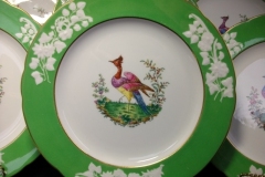 SPODE CHELSEA  BIRD GREEN R4689 SCALLOPED- DINNER PLATE  #4   .....         https://www.jaapiesfinechinastore.com