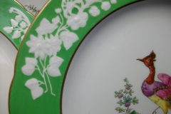 SPODE CHELSEA  BIRD GREEN R4689 SCALLOPED- DINNER PLATE  #4   .....         https://www.jaapiesfinechinastore.com