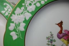 SPODE CHELSEA  BIRD GREEN R4689 SCALLOPED- DINNER PLATE  #4   .....         http://jaapiesfinechinastore.com