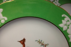 SPODE CHELSEA  BIRD GREEN R4689 SCALLOPED- DINNER PLATE  #4   .....         https://www.jaapiesfinechinastore.com