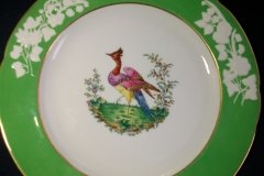 SPODE CHELSEA  BIRD GREEN R4689 SCALLOPED- DINNER PLATE  #4   .....         http://jaapiesfinechinastore.com
