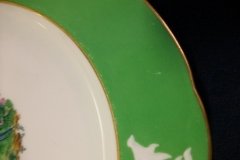 SPODE CHELSEA  BIRD GREEN R4689 SCALLOPED- DINNER PLATE  #4   .....         http://jaapiesfinechinastore.com