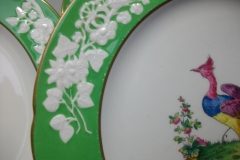 SPODE CHELSEA  BIRD GREEN R4689 SCALLOPED- DINNER PLATE  #5   .....         https://www.jaapiesfinechinastore.com