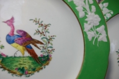 SPODE CHELSEA  BIRD GREEN R4689 SCALLOPED- DINNER PLATE  #5   .....         https://www.jaapiesfinechinastore.com