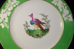 SPODE CHELSEA  BIRD GREEN R4689 SCALLOPED- DINNER PLATE  #5   .....         https://www.jaapiesfinechinastore.com