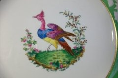 SPODE CHELSEA  BIRD GREEN R4689 SCALLOPED- DINNER PLATE  #5   .....         http://jaapiesfinechinastore.com