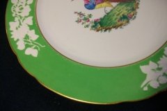 SPODE CHELSEA  BIRD GREEN R4689 SCALLOPED- DINNER PLATE  #5   .....         http://jaapiesfinechinastore.com