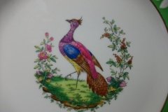 SPODE CHELSEA  BIRD GREEN R4689 SCALLOPED- DINNER PLATE  #6   .....         http://jaapiesfinechinastore.com