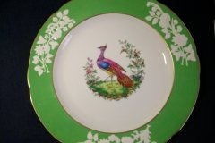 SPODE CHELSEA  BIRD GREEN R4689 SCALLOPED- DINNER PLATE  #6   .....         http://jaapiesfinechinastore.com