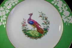 SPODE CHELSEA  BIRD GREEN R4689 SCALLOPED- DINNER PLATE  #6   .....         http://jaapiesfinechinastore.com