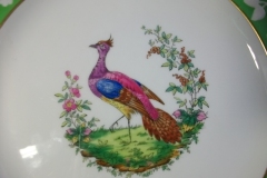 SPODE CHELSEA  BIRD GREEN R4689 SCALLOPED- DINNER PLATE  #6   .....         https://www.jaapiesfinechinastore.com