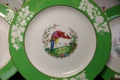 SPODE CHELSEA  BIRD GREEN R4689 SCALLOPED- DINNER PLATE  #7   .....         http://jaapiesfinechinastore.com