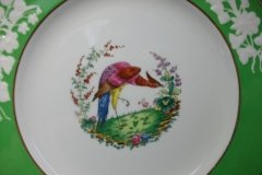 SPODE CHELSEA  BIRD GREEN R4689 SCALLOPED- DINNER PLATE  #7   .....         http://jaapiesfinechinastore.com