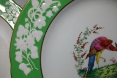 SPODE CHELSEA  BIRD GREEN R4689 SCALLOPED- DINNER PLATE  #7   .....         http://jaapiesfinechinastore.com