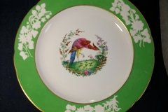 SPODE CHELSEA  BIRD GREEN R4689 SCALLOPED- DINNER PLATE  #7   .....         http://jaapiesfinechinastore.com