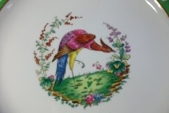 SPODE CHELSEA  BIRD GREEN R4689 SCALLOPED- DINNER PLATE  #7   .....         http://jaapiesfinechinastore.com