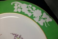 SPODE CHELSEA  BIRD GREEN R4689 SCALLOPED- DINNER PLATE  #7   .....         http://jaapiesfinechinastore.com