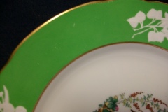 SPODE CHELSEA  BIRD GREEN R4689 SCALLOPED- DINNER PLATE  #7   .....         https://www.jaapiesfinechinastore.com