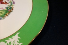 SPODE CHELSEA  BIRD GREEN R4689 SCALLOPED- DINNER PLATE  #7   .....         https://www.jaapiesfinechinastore.com