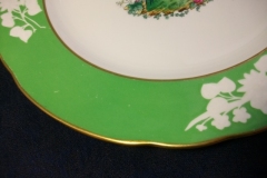 SPODE CHELSEA  BIRD GREEN R4689 SCALLOPED- DINNER PLATE  #7   .....         https://www.jaapiesfinechinastore.com