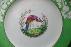 SPODE CHELSEA  BIRD GREEN R4689 SCALLOPED- DINNER PLATE  #8   .....         http://jaapiesfinechinastore.com