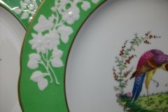 SPODE CHELSEA  BIRD GREEN R4689 SCALLOPED- DINNER PLATE  #8   .....         http://jaapiesfinechinastore.com