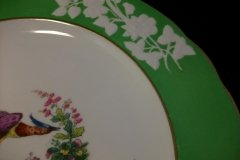 SPODE CHELSEA  BIRD GREEN R4689 SCALLOPED- DINNER PLATE  #8   .....         http://jaapiesfinechinastore.com