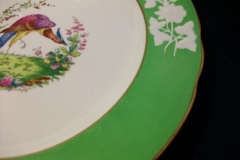 SPODE CHELSEA  BIRD GREEN R4689 SCALLOPED- DINNER PLATE  #8   .....         https://www.jaapiesfinechinastore.com