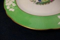 SPODE CHELSEA  BIRD GREEN R4689 SCALLOPED- DINNER PLATE  #8   .....         http://jaapiesfinechinastore.com