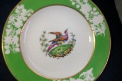 SPODE CHELSEA  BIRD GREEN SMOOTH- BREAD & BUTTER PLATE  #2   .....         https://www.jaapiesfinechinastore.com