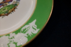 SPODE CHELSEA  BIRD GREEN SMOOTH- BREAD & BUTTER PLATE  #2   .....         https://www.jaapiesfinechinastore.com