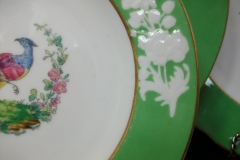 SPODE CHELSEA  BIRD GREEN SMOOTH- BREAD & BUTTER PLATE  #4  .....         https://www.jaapiesfinechinastore.com