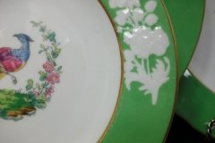 SPODE CHELSEA  BIRD GREEN SMOOTH- BREAD & BUTTER PLATE  #4  .....         http://jaapiesfinechinastore.com