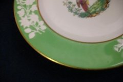 SPODE CHELSEA  BIRD GREEN SMOOTH- BREAD & BUTTER PLATE  #4  .....         http://jaapiesfinechinastore.com
