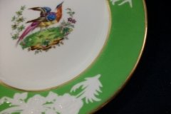 SPODE CHELSEA  BIRD GREEN SMOOTH- BREAD & BUTTER PLATE  # 5 .....         http://jaapiesfinechinastore.com