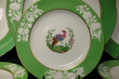 SPODE CHELSEA  BIRD GREEN SMOOTH- BREAD & BUTTER PLATE  #1   .....         http://jaapiesfinechinastore.com