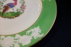 SPODE CHELSEA  BIRD GREEN SMOOTH- BREAD & BUTTER PLATE  #1   .....         https://www.jaapiesfinechinastore.com