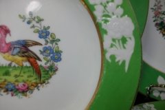 SPODE CHELSEA  BIRD GREEN SMOOTH- BREAD & BUTTER PLATE  # 6   .....         http://jaapiesfinechinastore.com