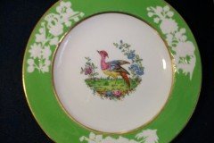 SPODE CHELSEA  BIRD GREEN SMOOTH- BREAD & BUTTER PLATE  # 6   .....         http://jaapiesfinechinastore.com
