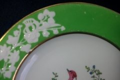 SPODE CHELSEA  BIRD GREEN SMOOTH- BREAD & BUTTER PLATE  # 6   .....         http://jaapiesfinechinastore.com