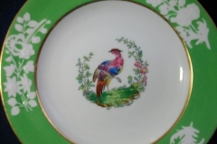 SPODE CHELSEA  BIRD GREEN SMOOTH- BREAD & BUTTER PLATE  # 7   .....         https://www.jaapiesfinechinastore.com