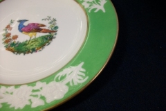 SPODE CHELSEA  BIRD GREEN SMOOTH- BREAD & BUTTER PLATE  # 8   .....         https://www.jaapiesfinechinastore.com