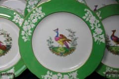 SPODE CHELSEA  BIRD GREEN R4689 SCALLOPED- DINNER PLATE  #1   .....         http://jaapiesfinechinastore.com