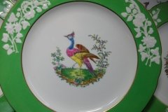 SPODE CHELSEA  BIRD GREEN R4689 SCALLOPED- DINNER PLATE  #1   .....         http://jaapiesfinechinastore.com