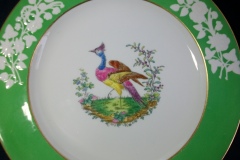 SPODE CHELSEA  BIRD GREEN R4689 SCALLOPED- DINNER PLATE  #1   .....         https://www.jaapiesfinechinastore.com