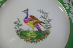 SPODE CHELSEA  BIRD GREEN R4689 SCALLOPED- DINNER PLATE  #1   .....         https://www.jaapiesfinechinastore.com