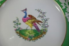 SPODE CHELSEA  BIRD GREEN R4689 SCALLOPED- DINNER PLATE  #1   .....         http://jaapiesfinechinastore.com