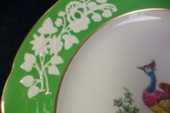 SPODE CHELSEA  BIRD GREEN R4689 SCALLOPED- DINNER PLATE  #1   .....         http://jaapiesfinechinastore.com