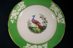 SPODE CHELSEA  BIRD GREEN R4689 SCALLOPED- DINNER PLATE  #2   .....         https://www.jaapiesfinechinastore.com