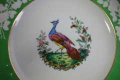 SPODE CHELSEA  BIRD GREEN R4689 SCALLOPED- DINNER PLATE  #2   .....         https://www.jaapiesfinechinastore.com